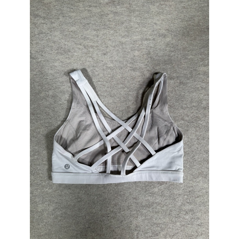 Lululemon Free To Be Serene Sports Bra Womens 6 White Criss Cross Strap Back - Picture 2 of 9